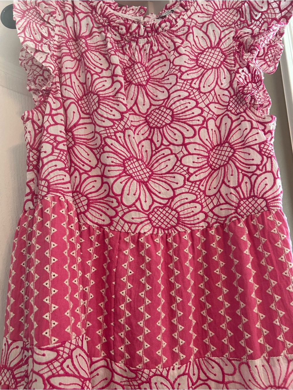 Girls Pink Floral Maxi Dress